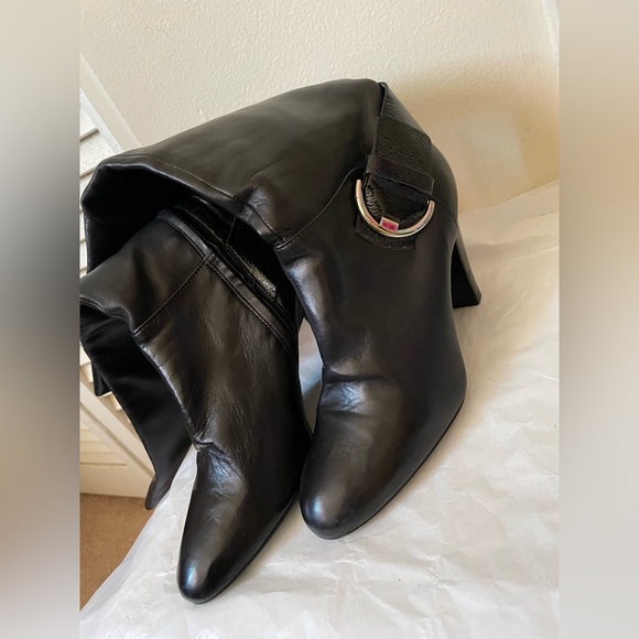 NEW Black Size 9 Leather Gianni Bini Heeled Boots - Picture 4 of 8